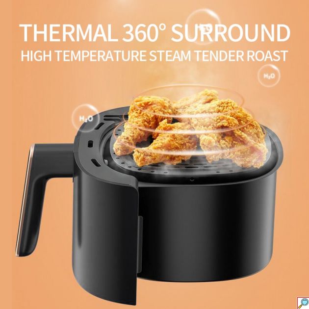 Φριτέζα Αέρος Healthy Fryer για Γεύση Τηγανητού χωρίς Λάδι - 1200W με Αποσπώμενο Κάδο 4L - Ρυθμιζόμενο Θερμοστάτη 0-200°C & Χρονοδιακόπτη Telco