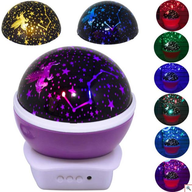 -Κουμπί Α: Λειτουργία απαλού νυχτερινού φωτισμού -Κουμπί Β: Λειτουργία πολύχρωμου φωτισμού -Κουμπί Γ: Λειτουργία περιστροφής