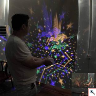  Περιστρεφόμενο Νυχτερινό Φωτιστικό - Προτζέκτορας Δωματίου - Night Light Moon Star Μωβ 