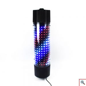 LED Φωτεινή Πινακίδα Κουρείου με Κυματιστό Κόκκινο - Μπλέ - Λευκό Φωτισμό Μαύρη 60cm