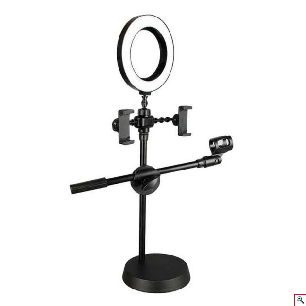 Επαγγελματικός Φωτισμός Ring Light LED με Bάσεις για Kινητό & Mικρόφωνο