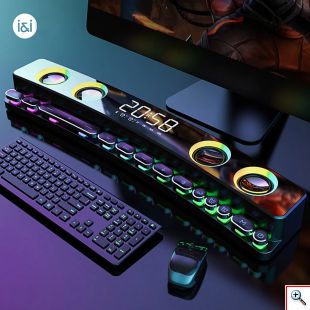 3D Surround Bass 3600mAh Μπάρα Ήχου LED - Gaming Speaker Bluetooth Soundbar Computer Audio Subwoofer AUX FM