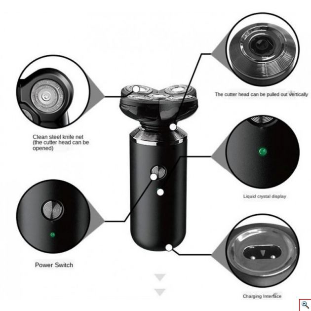 Compact Ξυριστική - Κουρευτική - Trimmer Επαναφορτιζόμενη Μηχανή 5 Κεφαλών Kemei - Men’s Care 5 in 1