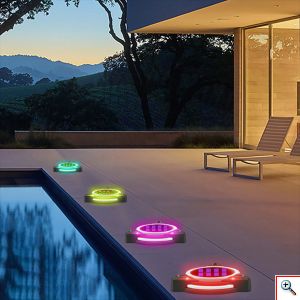 Αδιάβροχο LED RGB Ηλιακό Φωτιστικό Κήπου - Δαπέδου Εξωτερικού Χώρου με Ρυθμιζόμενο Πάσσαλο