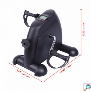 MiniHomeBike Μίνι Στατικό Ποδήλατο Γυμναστικής που Χωράει Παντού με Οθόνη Ενδείξεων LCD, Ρυθμιζόμενη Αντίσταση & Αντιολισθητικές Βάσεις