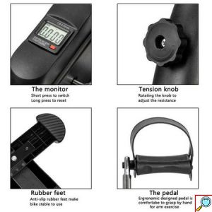 MiniHomeBike Μίνι Στατικό Ποδήλατο Γυμναστικής που Χωράει Παντού με Οθόνη Ενδείξεων LCD, Ρυθμιζόμενη Αντίσταση & Αντιολισθητικές Βάσεις
