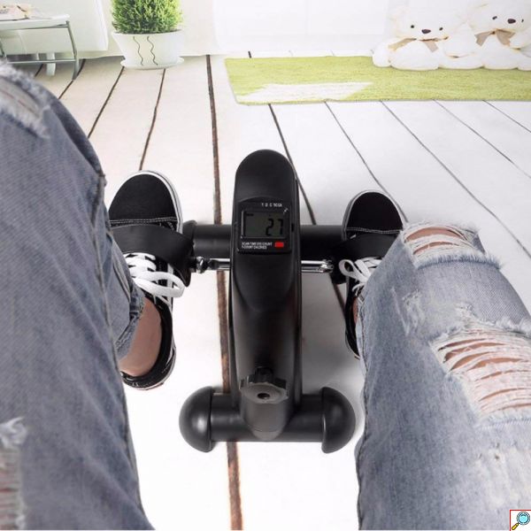 MiniHomeBike Μίνι Στατικό Ποδήλατο Γυμναστικής που Χωράει Παντού με Οθόνη Ενδείξεων LCD, Ρυθμιζόμενη Αντίσταση & Αντιολισθητικές Βάσεις