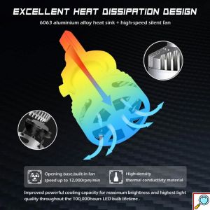 2x Novsight Λαμπτήρες LED Φώτα Πορείας Αυτοκινήτου 12/24V H11 90W (2x45W) 12000LM 6500K IP68 A500 N26