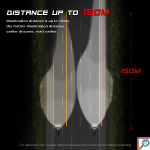 2x Novsight Λαμπτήρες LED Φώτα Πορείας Αυτοκινήτου 12/24V H7 90W (2x45W) 12000LM 6500K IP68 A500 N26