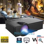 Φορητός Προτζέκτορας Led Wifi Unic® Full HD 1080p 80 ansi με HDMI, SD, USB, DLNA, Screen Mirroring - Βιντεοπροβολέας Home Cinema με Τηλεχειριστήριο