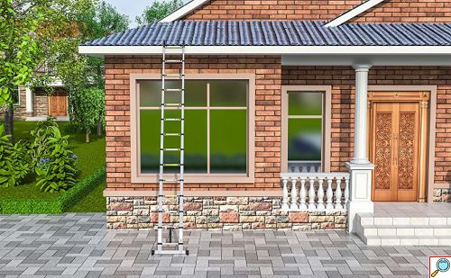 Ladderous Πτυσσόμενη Φορητή Σκάλα Ασφαλείας Ρυθμιζόμενου Ύψους - Τηλεσκοπική για Εύκολη Αποθήκευση & Μεταφορά - Ανθεκτικός Σχεδιασμός που δεν λυγίζει - Αντιολισθητικές Βάσεις