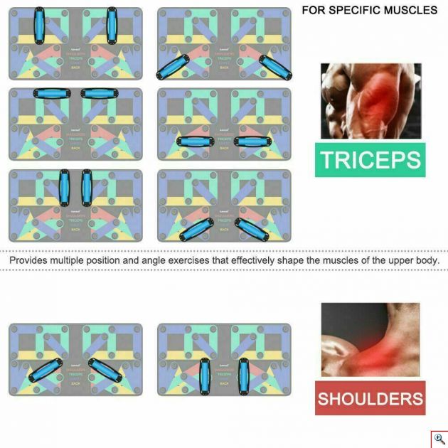 Σανίδα Push Ups Διαφορετικών Λαβών για 18 Ασκήσεις - Push Up Board 18 in 1