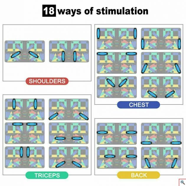 Σανίδα Push Ups Διαφορετικών Λαβών για 18 Ασκήσεις - Push Up Board 18 in 1