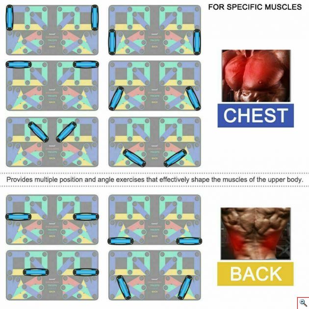 Σανίδα Push Ups Διαφορετικών Λαβών για 18 Ασκήσεις - Push Up Board 18 in 1