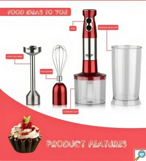 3 σε 1 Ραβδομπλέντερ - Μίνι Πίμερ & Πολυκόπτης Multi 1000W με Ανοξείδωτη Ράβδο - RAF