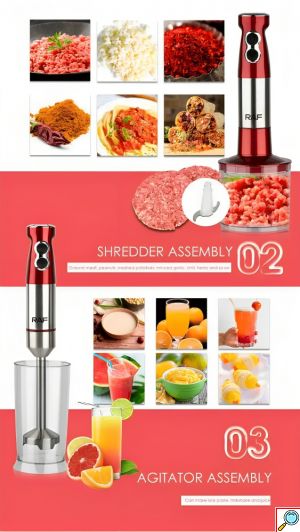 3 σε 1 Ραβδομπλέντερ - Μίνι Πίμερ & Πολυκόπτης Multi 1000W με Ανοξείδωτη Ράβδο - RAF