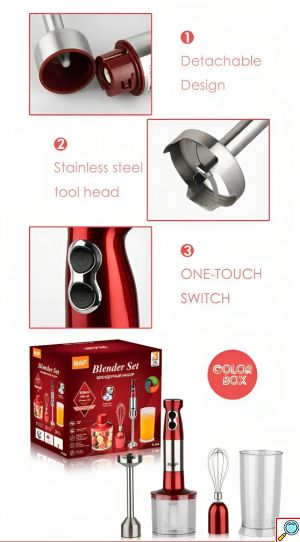 3 σε 1 Ραβδομπλέντερ - Μίνι Πίμερ & Πολυκόπτης Multi 1000W με Ανοξείδωτη Ράβδο - RAF