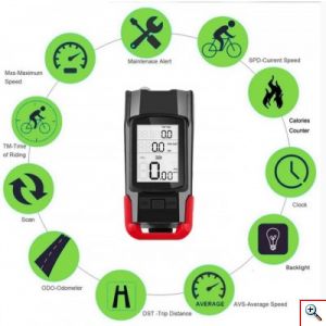 3 σε 1 Ταχύμετρο, Επαναφορτιζόμενος Φακός LED 800Lm, Μεγάφωνο 120db, Χρονόμετρο & Οπίσθιο Φωτισμό με Οθόνη LCD, Αδιάβροχο με 4 Ρυθμίσεις Φωτισμού, ΟEM