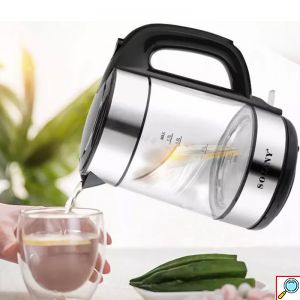 Sokany Ηλεκτρικός Διάφανος Βραστήρας 2200W 1.7L με Περιστρεφόμενη Βάση & LED Φωτισμό