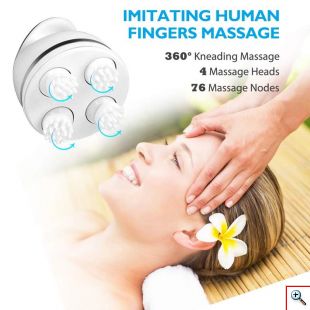 Φορητή Αδιάβροχη Συσκευή για Μασάζ Κεφαλιού - Καταπολέμηση Τριχόπτωσης & Μασάζ Σώματος με 4D Κεφαλές - Smart Scalp Massage 