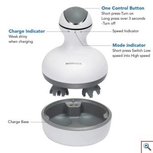 Φορητή Αδιάβροχη Συσκευή για Μασάζ Κεφαλιού - Καταπολέμηση Τριχόπτωσης & Μασάζ Σώματος με 4D Κεφαλές - Smart Scalp Massage 