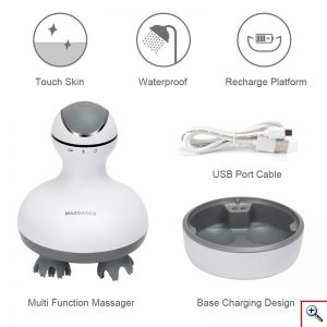 Φορητή Αδιάβροχη Συσκευή για Μασάζ Κεφαλιού - Καταπολέμηση Τριχόπτωσης & Μασάζ Σώματος με 4D Κεφαλές - Smart Scalp Massage 