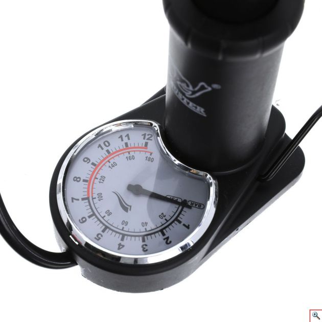 Μίνι Χειροκίνητη Τρόμπα Ποδιού Ποδηλάτου με Μανόμετρο - Buster Mini Foot Pump 