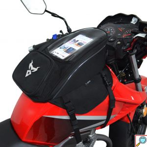 ALL Day Αδιάβροχη 4 σε 1 Μαγνητική Τσάντα με Διαφανής Θήκη 7inch Αφής Κινητού για Ρεζερβουάρ - Ντεπόζιτο, Πλάτη, Χιαστί, Χειρός Motocentric Tank Bag