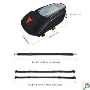 ALL Day Αδιάβροχη 4 σε 1 Μαγνητική Τσάντα με Διαφανής Θήκη 7inch Αφής Κινητού για Ρεζερβουάρ - Ντεπόζιτο, Πλάτη, Χιαστί, Χειρός Motocentric Tank Bag