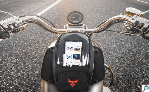 ALL Day Αδιάβροχη 4 σε 1 Μαγνητική Τσάντα με Διαφανής Θήκη 7inch Αφής Κινητού για Ρεζερβουάρ - Ντεπόζιτο, Πλάτη, Χιαστί, Χειρός Motocentric Tank Bag