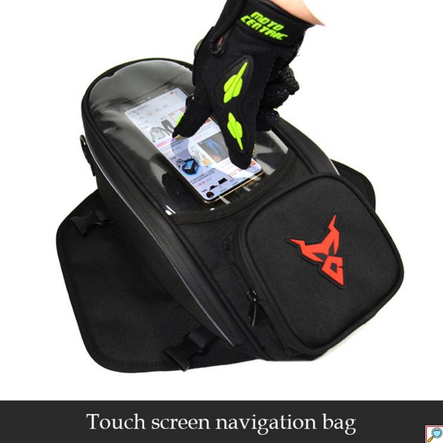 ALL Day Αδιάβροχη 4 σε 1 Μαγνητική Τσάντα με Διαφανής Θήκη 7inch Αφής Κινητού για Ρεζερβουάρ - Ντεπόζιτο, Πλάτη, Χιαστί, Χειρός Motocentric Tank Bag