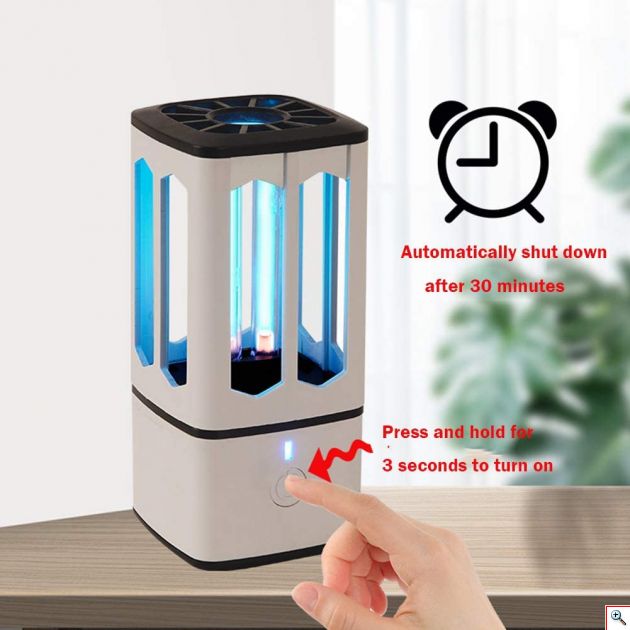 Φορητή Λάμπα Αποστείρωσης USB UV Αέρα / Χώρου / Αυτοκινήτου - Λαμπτήρας με Υπεριώδη Ακτινοβολία & Όζον - Sterilization Lamp Disinfection Light