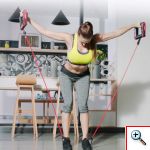 Εργαλείο Εκγύμνασης για Κοιλιακούς & Push Ups με Τροχούς & Λάστιχα 3 σε 1 - Wheel Rollers & Push up Bars 