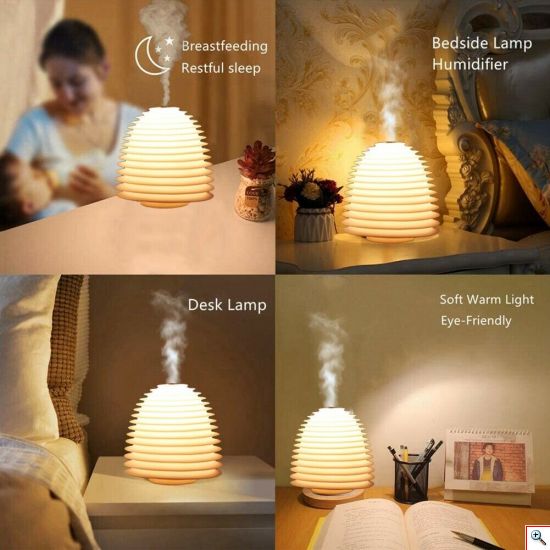 Υγραντήρας Υπερήχων & Φωτιστικό Νυχτός LED Αφής - Αρωματοθεραπείας - Smart USB Night Light Humidifier