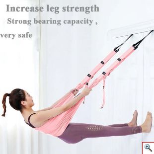 Aerial Swing για Yoga & Pilates - Κουρτίνα με Λαβές για Στήριξη στη Πόρτα - Γαλάζιο