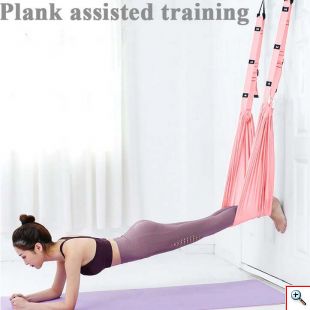 Aerial Swing για Yoga & Pilates - Κουρτίνα με Λαβές για Στήριξη στη Πόρτα - Γαλάζιο