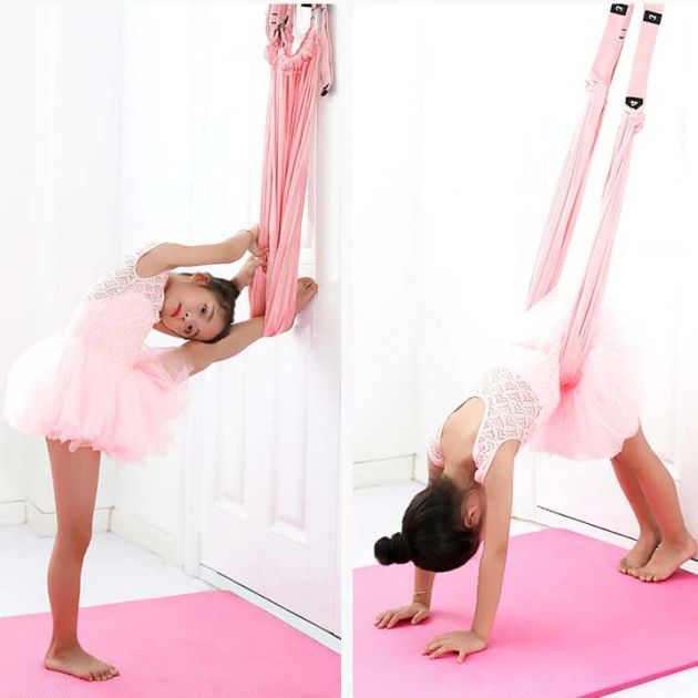 Aerial Swing για Yoga & Pilates - Κουρτίνα με Λαβές για Στήριξη στη Πόρτα - Γαλάζιο