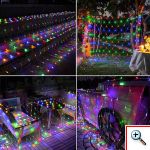 320 LED Λαμπάκια Χριστουγεννιάτικη Κουρτίνα - Πλέγμα Δίχτυ με RGB / Πολύχρωμο Φωτισμό