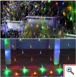 320 LED Λαμπάκια Χριστουγεννιάτικη Κουρτίνα - Πλέγμα Δίχτυ με RGB / Πολύχρωμο Φωτισμό