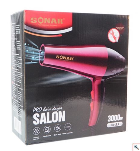 Επαγγελματικό Πιστολάκι Μαλλιών 3000 Watt Sonar SN-33