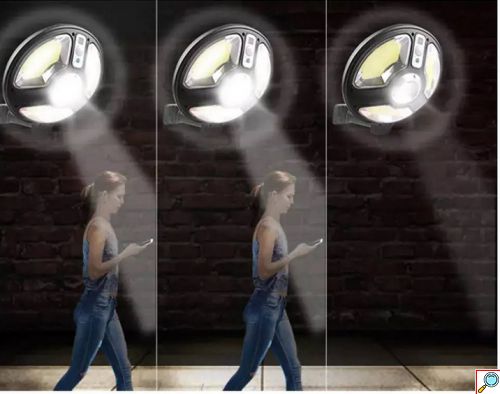 Αδιάβροχο Ηλιακό Επιτοίχιο Φωτιστικό LED με Ανιχνευτή Κίνησης και Φωτός 150W