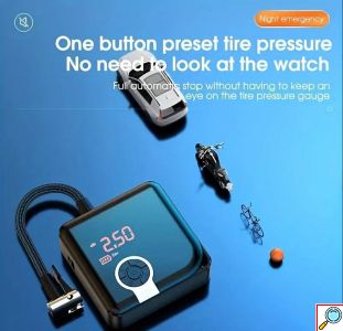 Φορητό Κομπρεσέρ - Τρόμπα Αέρος Αυτοκινήτου 150 PSI με Power Bank, LED Φως Έκτακτης Ανάγκης και LCD Οθόνη Pervoi