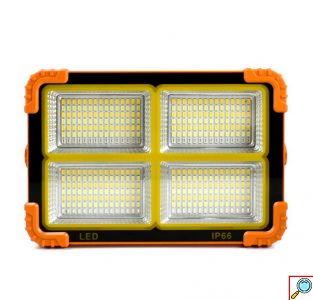 Ισχυρός Αδιάβροχος Προβολέας με Ηλιακό Πάνελ και Ρυθμίσεις Φωτισμού 336LED 300W & Powerbank 1200mAh IP66 Foyu