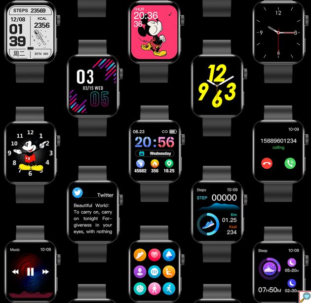 Αδιάβροχο Βιομετρικό Smart Watch με Οθόνη 1.72″, Παλμογράφο, Θερμιδομετρητή, Πιεσόμετρο, Οξύμετρο, Μέτρηση Βημάτων και Ποιότητα Ύπνου Ροζ