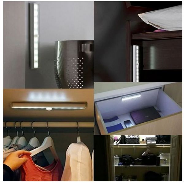 Φωτιστικό Led Ψυχρό Λευκό 28cm με Αισθητήρα Κίνησης και Αισθητήρα Φωτός για Ντουλάπια, Συρτάρια, Κρεβατοκάμαρα, Κουζίνα, Διάδρομο 