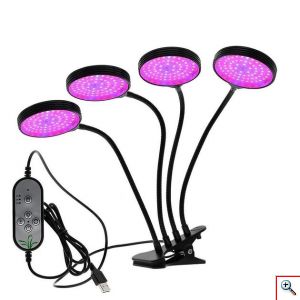 360º 4 x Φωτιστικό 60W LED Ανάπτυξης & Καλλιέργειας Φυτών Full Spectrum Λάμπα Θερμοκηπίου Εσωτερικού Χώρου - Plant Grow Panel Light