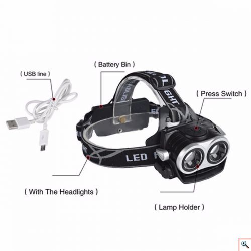 Αδιάβροχος Compact Φακός Κεφαλής Ύψηλής Φωτεινότητας