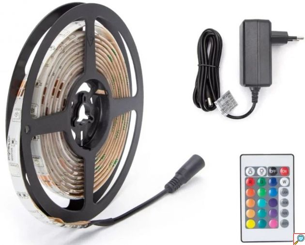 3m LED Φωτοταινία Ρυθμιζόμενης Έντασης Φωτισμού - Dimming 24W - RGB Φωτισμού με Τηλεχειριστήριο - AIGOSTAR