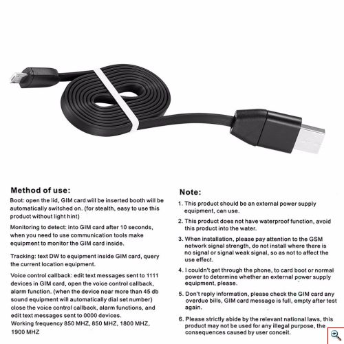 Καλώδιο Φόρτισης και Δεδομένων HighSpeed USB με GPS Tracker