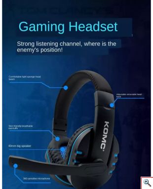 Gaming Ρυθμιζόμενα - Ελαστικά Ακουστικά Κεφαλής με Μικρόφωνο Jack 3,5mm On Ear για Υπολογιστή - Ενσύρματα PC Headset Κόκκινο